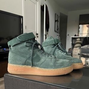 Green Suede Air Force Ones